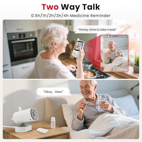 2-Way Talk Baby Monitors for Elderly No Wi-Fi Video Monitor for Elderly
