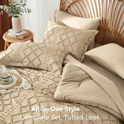 All Season Soft Microfiber Complete Bedding Set(Khaki