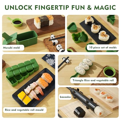 Bamboo Rolling Mat & Tools | DIY for Beginners (Green)