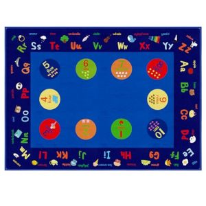 6.56×9ft Large Capet Kids Rugs for Playroom Learning ABC Alphabet Numbers