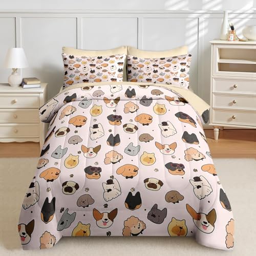 Kids Cute Cartoon Pug Puppy Bedding Set for Kids and Adults