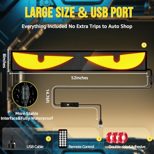LED Sign for Semi Trucks/Cars(52.4"x8"-1PC)