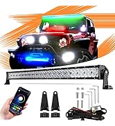 Auxbeam 32 Inch Light Bars for Trucks 180W Color Changing RGBW LED Light Bar for ATV UTV, Double ...