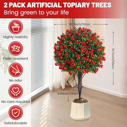 UV Resistant Fake Evergreen Tree for Indoor Outdoor Front Porch Garden Decor