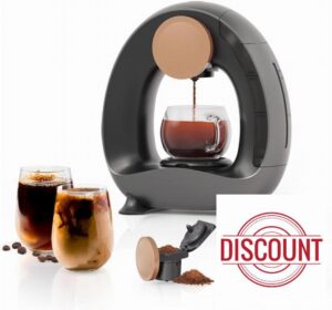 MINI Q 2-in-1 Single Serve Coffee Maker - Brew K-Cups or Ground Coffee (4-8 oz) - Compact Americano Coffee Brewer with Reusable Filter (GREY)