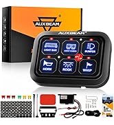 Auxbeam 6 Gang Switch Panel BC60, Universal Circuit Control Relay System Box with Automatic Dimma...