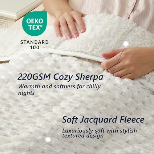 Soft Cozy Heavy Bed Blanket with Jacquard Flannel
