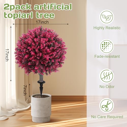 Fake Evergreen Faux Plant for Indoor Outdoor Garden -UV Resistant–Fade-Proof