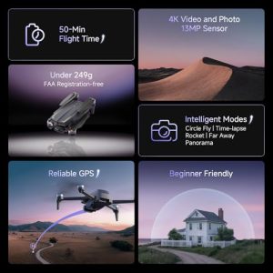 GPS Drone for Adults Beginners with 50 Mins Long Flight