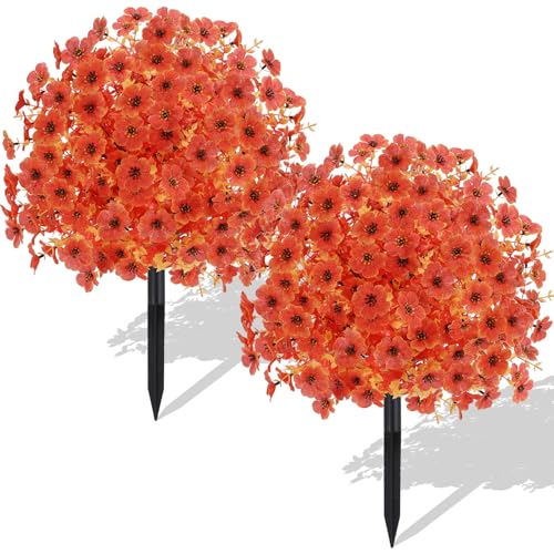 Fall Fake Shrubs Bushes with Ground Spikes