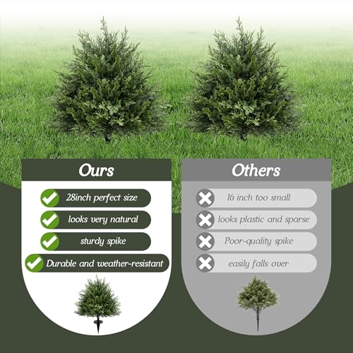 Artificial Cypress Topiary Outdoor Plants for Indoor&Outdoor Front Porch Garden