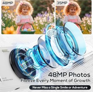WITYEAH 48MP FHD 1080P Point and Shoot Digital Cameras with 16X Zoom Anti-Shake