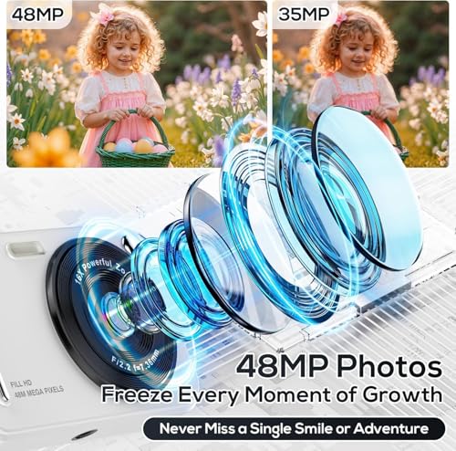 WITYEAH 48MP FHD 1080P Point and Shoot Digital Cameras with 16X Zoom Anti-Shake