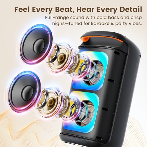 Powerful Dual 8" Subwoofer Karaoke Boombox
