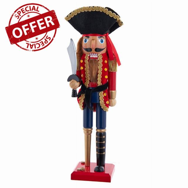 Kurt Adler 15-Inch Peg Leg Pirate Nutcracker with Sword