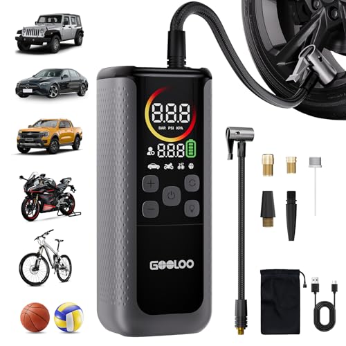 4X Faster Dual Cylinder & Upgraded Color LED Screen Portable Air Pump for Car Tires