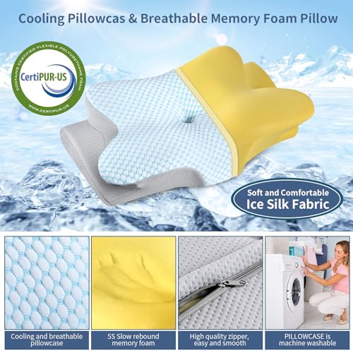 Contour Orthopedic Memory Foam Pillows for Back Stomach Sleepers