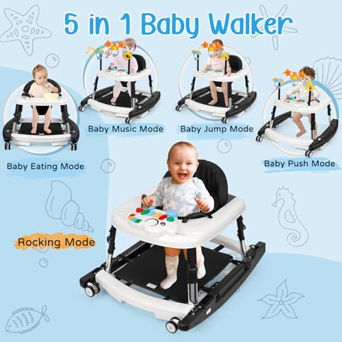 Baby Walker with Wheels and Bouncer Combo Portable