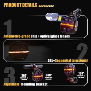 Waterproof Auxiliary Spotlights with DRL