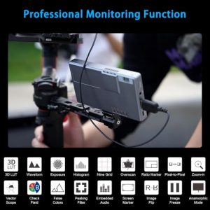1200nit IPS Touch Screen 1920x1080 Built-in 3000mAh Battery Camera Field Monitor with Sunshade