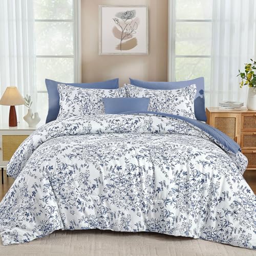 8 Pieces Flower Botanical Bed in a Bag Bedding Set