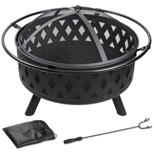 2 in 1 Metal Round Fireplace for Outside Bonfire Party