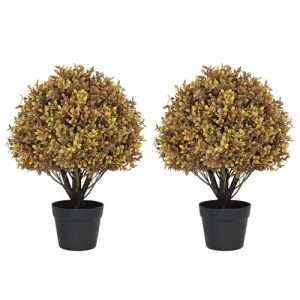 UV-Resistant Fall Topiary Trees Fake Bushes