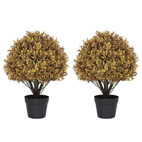 UV-Resistant Fall Topiary Trees Fake Bushes