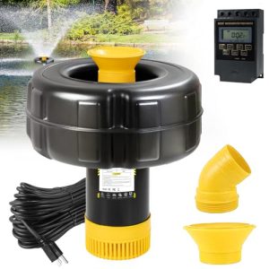 1HP 15000 GPH Floating Aerating Fountain Pump with Timer & 100FT Cord