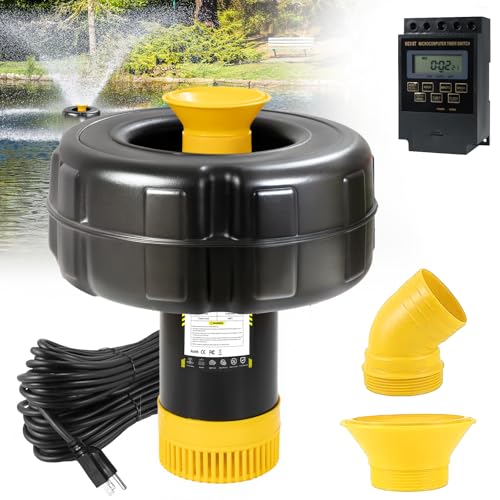 1HP 15000 GPH Floating Aerating Fountain Pump with Timer & 100FT Cord