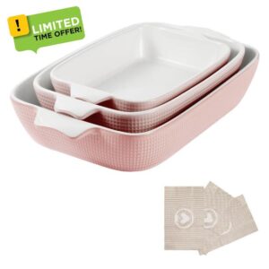 Bakeware Casserole Oven Dishes Baking - 3pcs Ceramic Rectangular Oven Serving Sets
