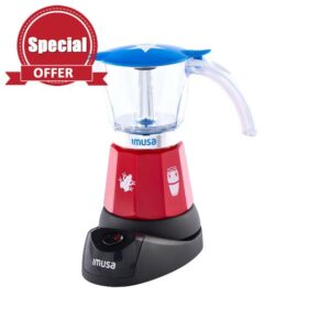 IMUSA Puerto Rico Flag Espresso Maker 6 Cup or 3 Cup | Limited Edition Moka Pot Coffee Maker | Cast Aluminum & Tritan Stovetop Espresso Machine | Traditional Puerto Rican Coffee Pot