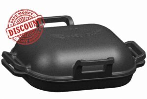 Cast Iron Loaf Oven Pan - 15.5" x 12.6" x 5" Sealed Bread Cloche Dutch Oven with Lid Handles Lame
