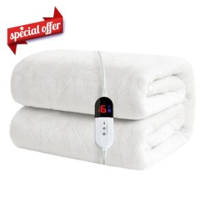 Heated Mattress Pad Full Size - Coral Fleece Quilted Electric Mattress Pad Cover - Auto Shut Off Bed Warmer with Deep Pocket