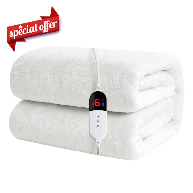 Heated Mattress Pad Full Size - Coral Fleece Quilted Electric Mattress Pad Cover - Auto Shut Off Bed Warmer with Deep Pocket