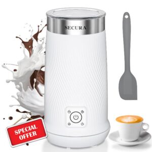Secura 4-in-1 Electric Milk Frother & Warmer – Hot/Cold Foam Maker for Lattes