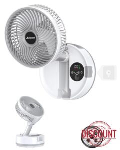 AMACOOL 8'' Non-Drilling Wall Mount Fan with Remote