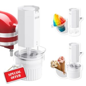 2 in 1 Ice Cream Maker and Shaved Ice Attachment for KitchenAid Stand Mixers