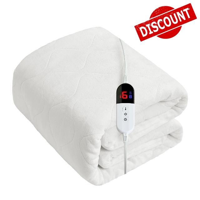 Full Size Heated Mattress Pad - Quilted Coral Fleece Electric Mattress Pad Cover - Auto Shut Off Bed Warmer with Deep Pocket