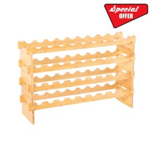 Amazon Basics Stackable Natural Bamboo Wine Rack