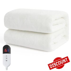 Heated Mattress Pad Full Size - Coral Fleece Electric Mattress Pad Cover - Auto Shut Off Bed Warmer with Deep Pocket