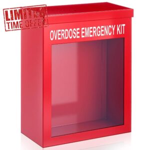 Zonon Overdose Emergency Kit Non Locking Cabinet Wall Mountable with Acrylic Window 7 1/4 x 9 1/8 x 3 5/8 Inches Medication Not Included