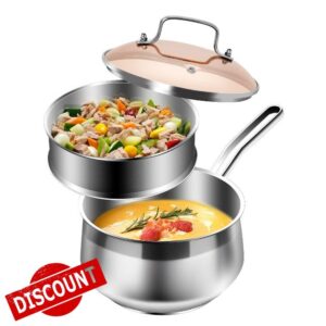 Stainless Steel Saucepan with Steamer Basket
