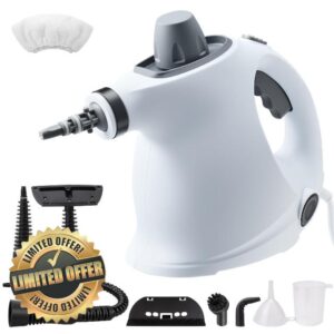 Handheld Steam Cleaner Pressurized Portable Steamer For Home Use With 7 Accessories&Safety Lock For Multi-Surface Cleaning Including Couches