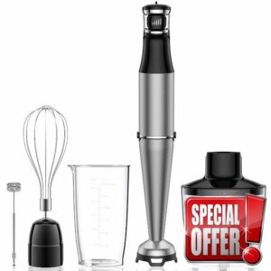 Immersion Blender Handheld 1100W 5 in 1 Corded Stick Hand Blenders for Kitchen with Trigger Speed Control