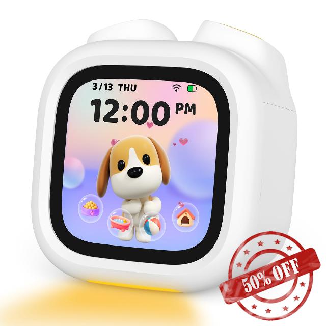 PawPal Digital Pet Alarm Clock with 3.8" Touchscreen - Habit-Building Sleep Trainer with OK-to-Wake