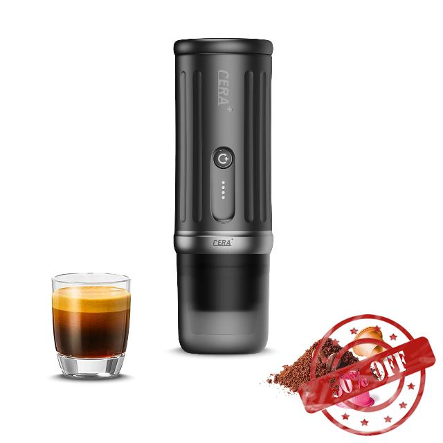 CERA+ Self-Heating Portable Espresso Machine–8 Cups per Charge