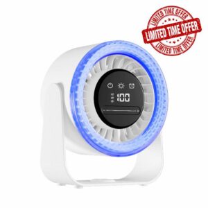 Small Desk Fan Battery Powered - Low Noise Quiet Portable Gentle Blowing without Headaches Office Bedroom Sleep Table Top Wall Hanging Kitchen Travel Camping Dorm 100 Speed 360 Rotation