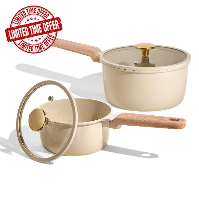 CAROTE 1.6Qt & 3.0Qt Sauce Pan Set with Lid