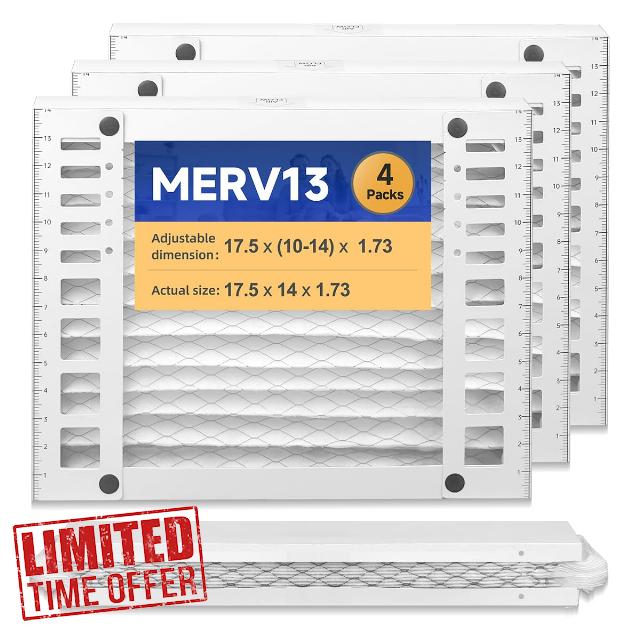DR90 14 x 17.5 x1.75 Dehumidifier Filter MERV 13 Compatible with DR90 DR120#50070171-002 and Santa Fe Advance90 Advance100 Advance120 Advance2#4037722-01 4 Packs